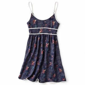 navy floral babydoll tank dress